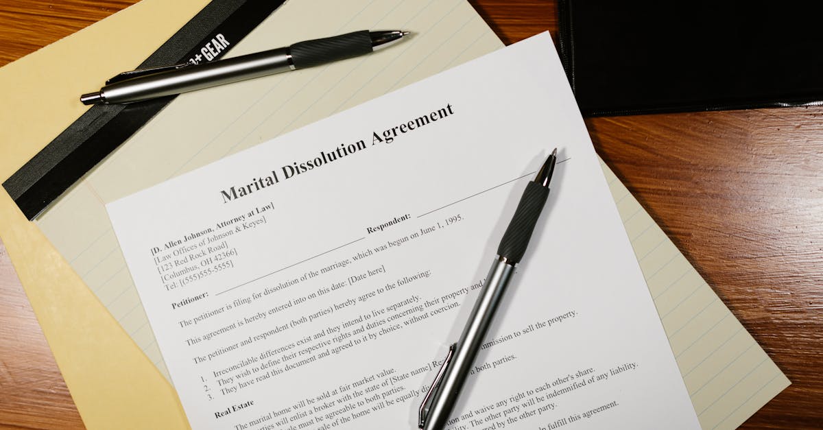 Legal paperwork and pen