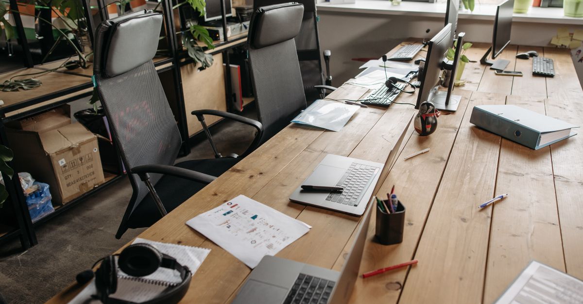 Empty office desk