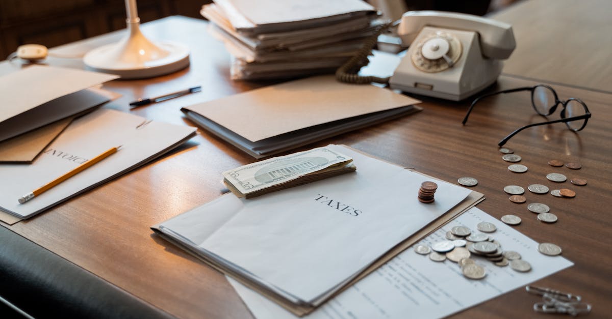 Tax documents on desk